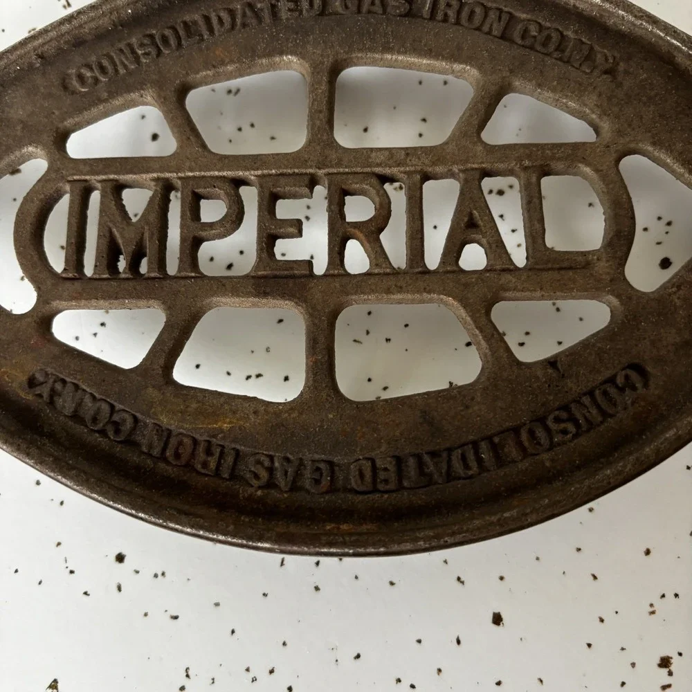 Imperial Consolidated Co Gas Vintage Cast Iron Trivet Decorative Old Stove Top